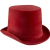 CHAPEAU HAUT-DE-FORME EFFET CUIR ROUGE ADULTE