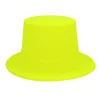 CHAPEAU HAUT-DE-FORME PVC JAUNE FLUO UV ADULTE