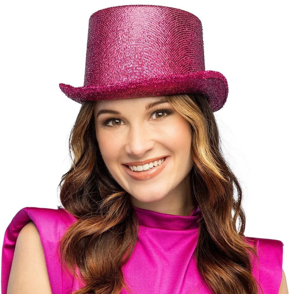 CHAPEAU HAUT-DE-FORME SHOW ROSE FUCHSIA ADULTE