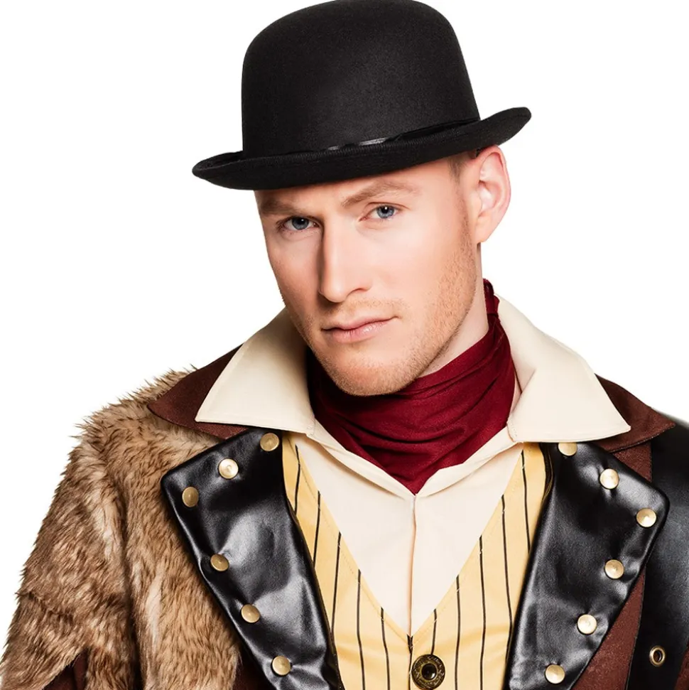 CHAPEAU MELON NOIR STEAMPUNK ADULTE