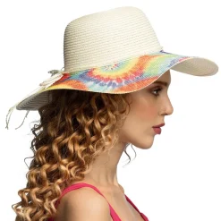 CHAPEAU PAILLE ESTIVAL ARC-EN-CIEL FEMME