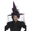 CHAPEAU SORCIERE SUPER LUXE PLUMES NOIR/VIOLET