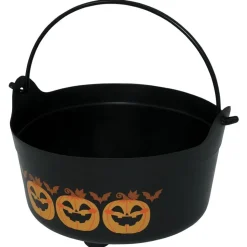 CHAUDRON PLASTIQUE CITROUILLE 24X23X15CM NOIR
