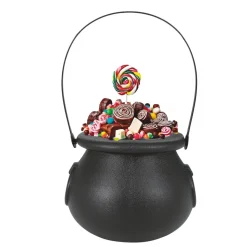 CHAUDRON PVC SORCELLERIE CHASSE BONBONS 11CM NOIR