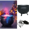 CHAUDRON SORCIER PVC FUMÉE LED 14X11CM NOIR