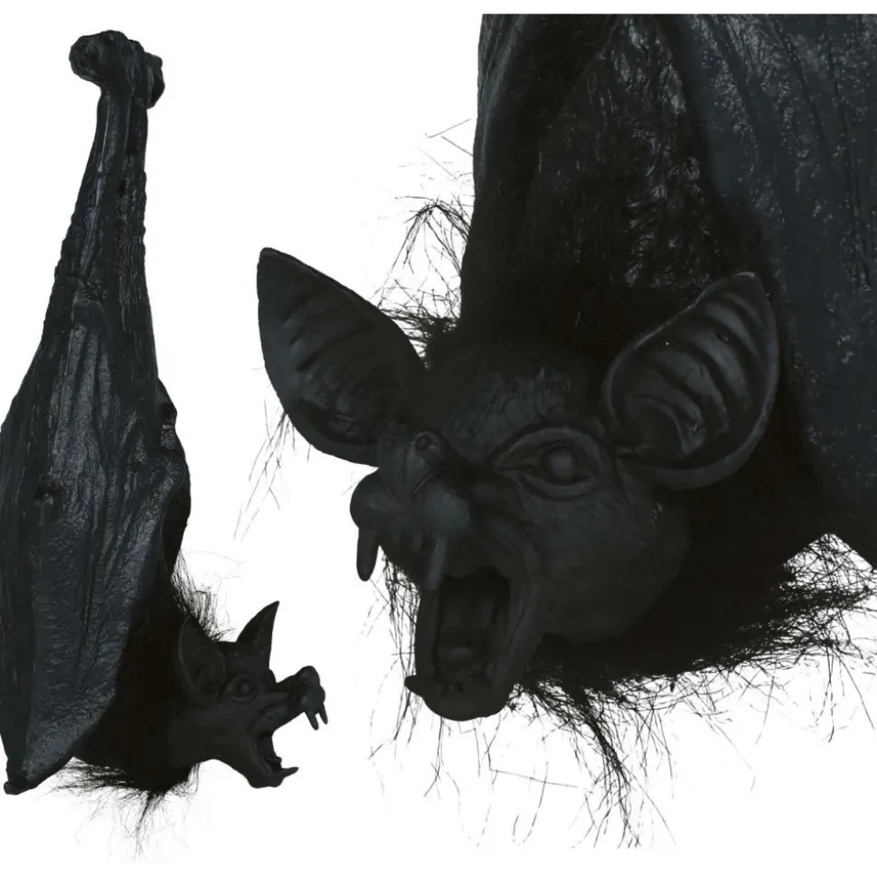 CHAUVE-SOURIS PENDUE DÉCO PVC 50CM NOIR