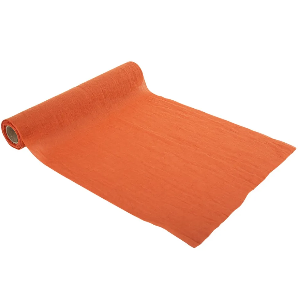 CHEMIN DE TABLE MOUSSELINE 28CMX5M ORANGE BRÛLÉ