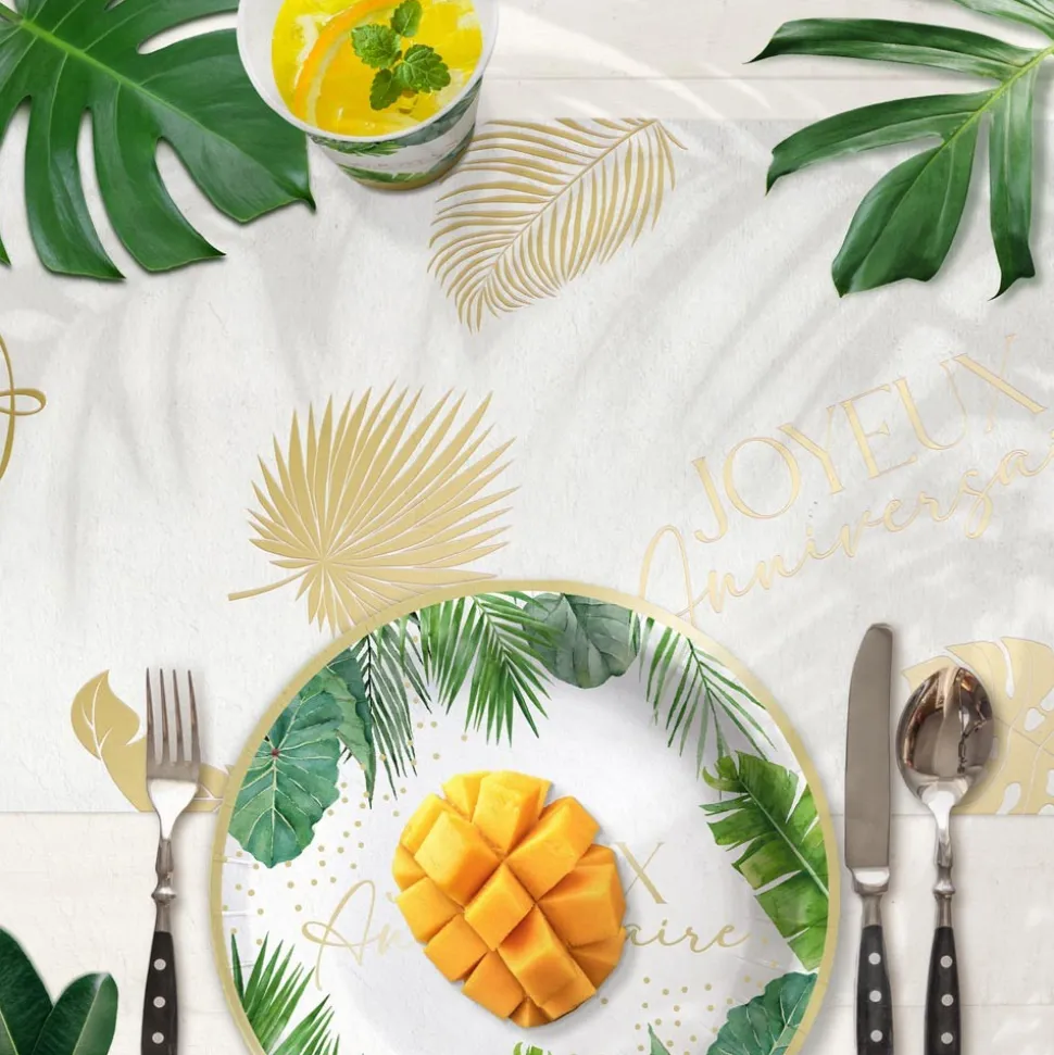 CHEMIN DE TABLE ORGANZA TROPICAL PARTY 28CMX4M
