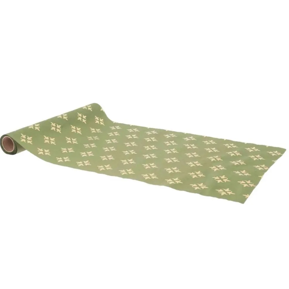 CHEMIN DE TABLE TISSU JARDIN FRANCE 28CMX5M OLIVE