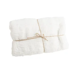 CHEMIN DE TABLE VOILE ÉTAMINE 90CMX3M BLANC