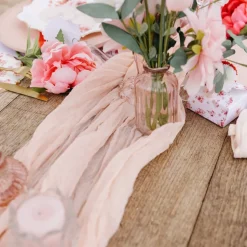 CHEMIN DE TABLE VOILE ÉTAMINE 90CMX3M BLUSH
