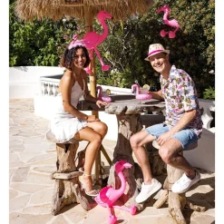 CHEMISE FLAMANTS ROSES PALMIERS ADULTE
