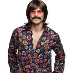 CHEMISE FLOWER POWER SEVENTIES HIPPIE HOMME