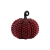 CITROUILLE DÉCORATIVE PERLES ROUGE RÉSINE 19CM