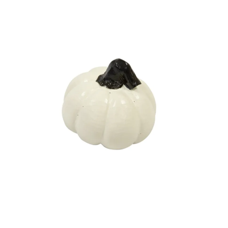 CITROUILLE DÉCORATIVE RÉSINE 5CM BLANC