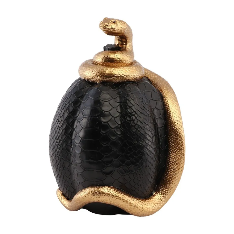 CITROUILLE DÉCO SERPENT OR RÉSINE 20.5CM NOIR
