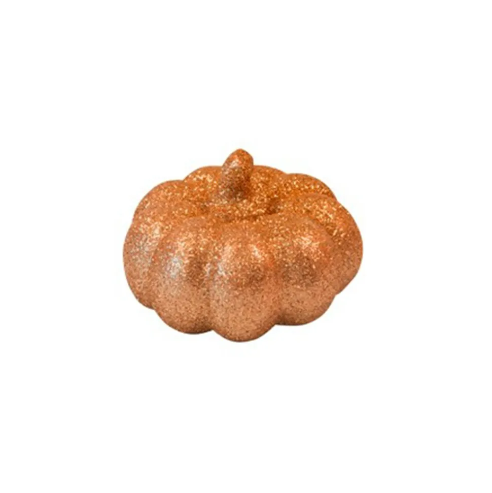 CITROUILLE RÉSINE 6.5CM ORANGE PAILLETÉ