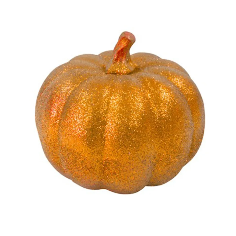 CITROUILLE RÉSINE 12.5CM ORANGE PAILLETÉ