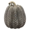 CITROUILLE TEXTURÉE DÉCO RÉSINE 16.5X20.5CM BRONZE