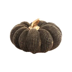 CITROUILLE TEXTURÉE DÉCO RÉSINE 19.5X11CM BRONZE
