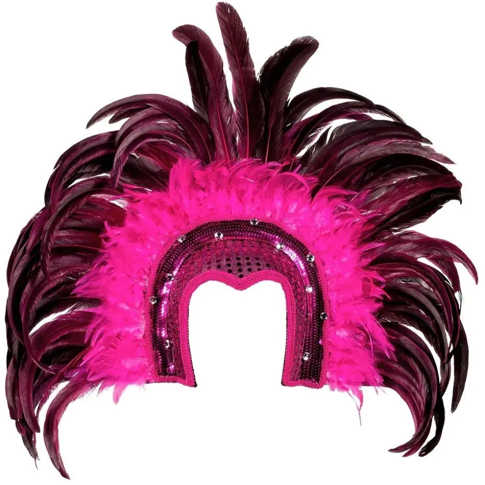 COIFFE CARNAVAL BRÉSIL SAMBA PLUME FUCHSIA FEMME