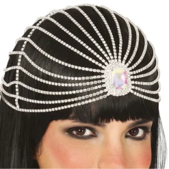 COIFFE CHARLESTON ANNÉE 20 STRASS ARGENT FEMME