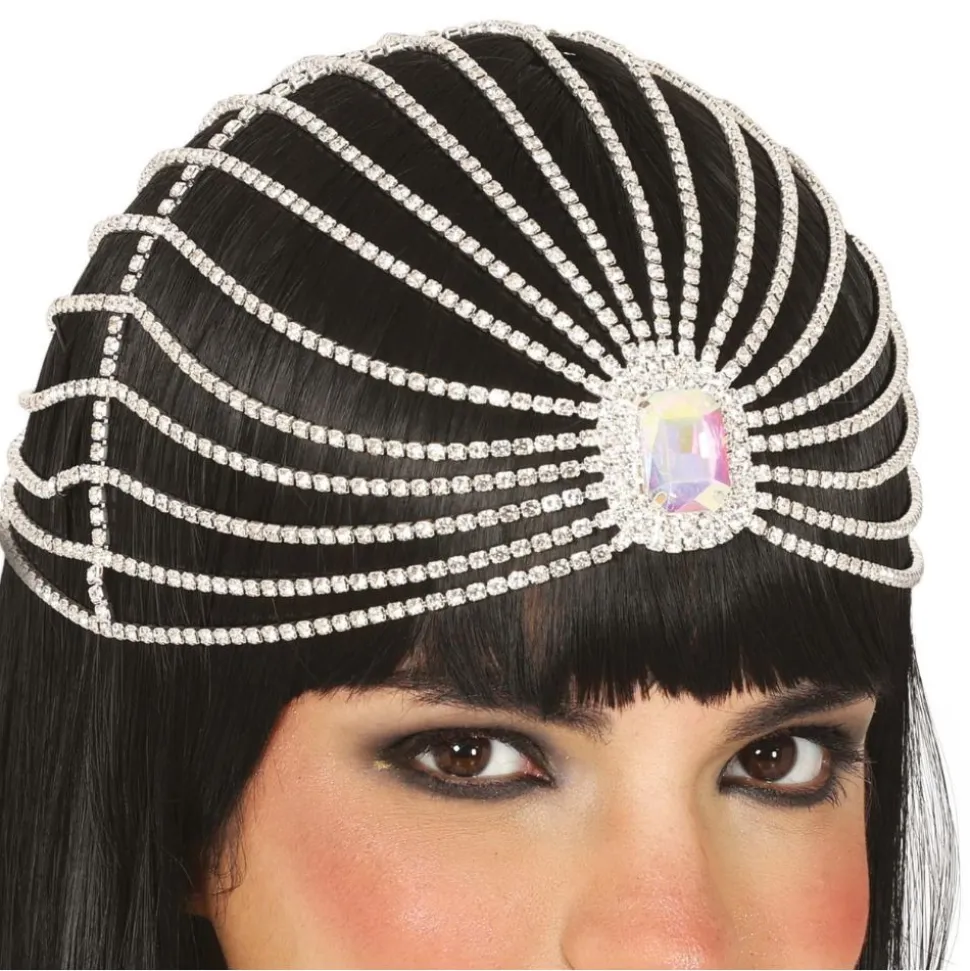 COIFFE CHARLESTON ANNÉE 20 STRASS ARGENT FEMME
