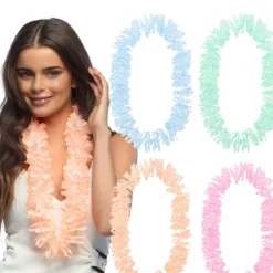 COLLIER HAWAÏEN FLEUR PLUMÉRIA POLYESTER PASTEL