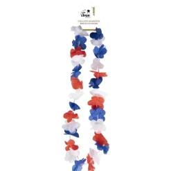 COLLIER HAWAÏEN TRICOLORE FRANCE SUPPORTER ADULTE