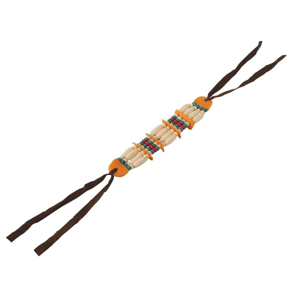 COLLIER RAS-DE-COU INDIEN PERLES MULTICOLORE ADULTE