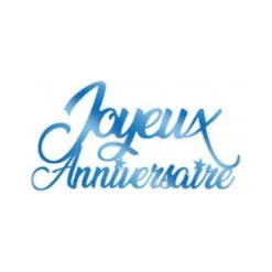 6 CONFETTIS ANNIVERSAIRE 13.5X4CM BLEU