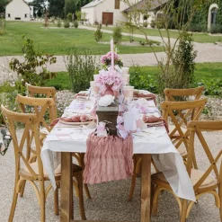 100 CONFETTIS CARTON BAPTÊME CUR 1.8-4CM ROSE