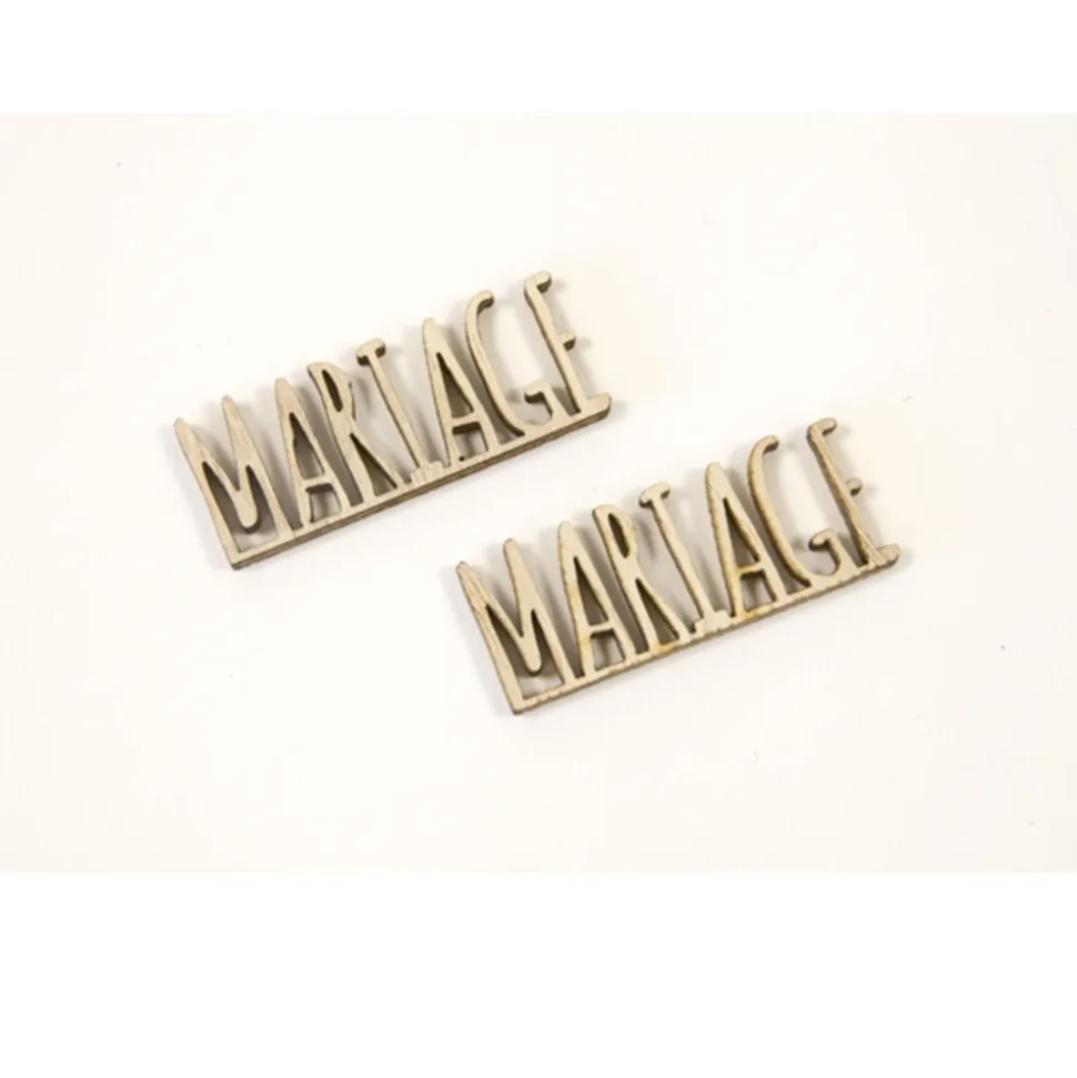 10 CONFETTIS DE TABLE MARIAGE 4X1.7CM BOIS