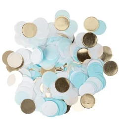 CONFETTIS PAPIER CIEL BLANC OR 3CM 36G