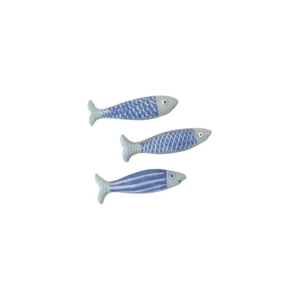 6 CONFETTIS RÉSINE SARDINE 4CM BLEU