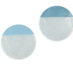 12 COQUILLES CAPIZ 5CM BLEU