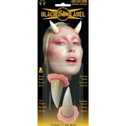 2 CORNES LATEX LISSE BLANC DÉMON MALÉFIQUE