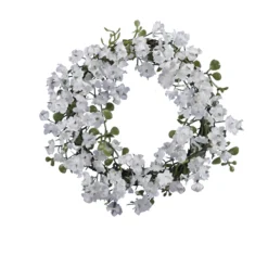 COURONNE DE FLEURS ARTIFICIELLES 12CM BLANC