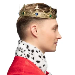 COURONNE ROYALE MÉTAL OR STRASS COLORÉS ADULTE