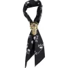 CRAVATE BAGUE CRÂNE TÊTE MORT OR PIRATE ADULTE