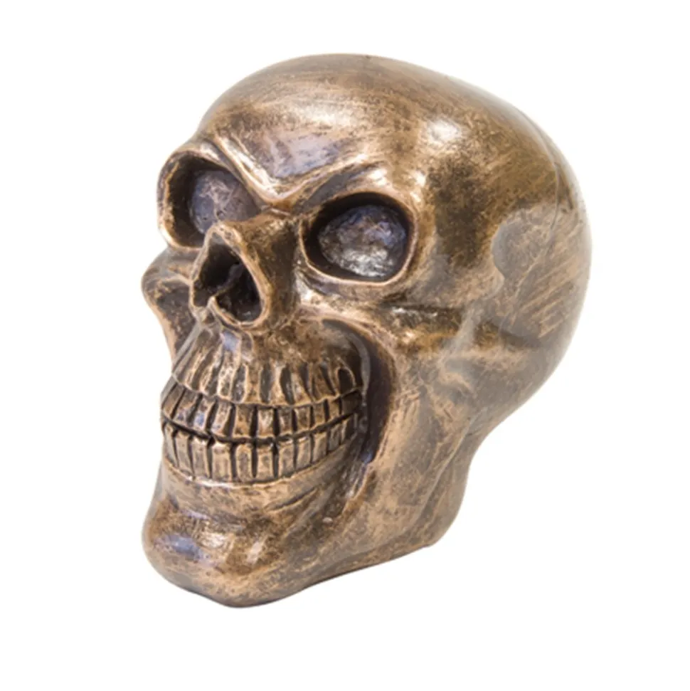 CRÂNE RÉSINE 12.8CM CUIVRE PAILLETÉ