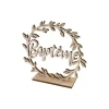 DÉCO BOIS BAPTÊME COURONNE 14.5X15.5X4CM NATURE