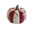 DÉCO CITROUILLE RÉSINE 11X12.5X12.5CM ROUGE BLANC