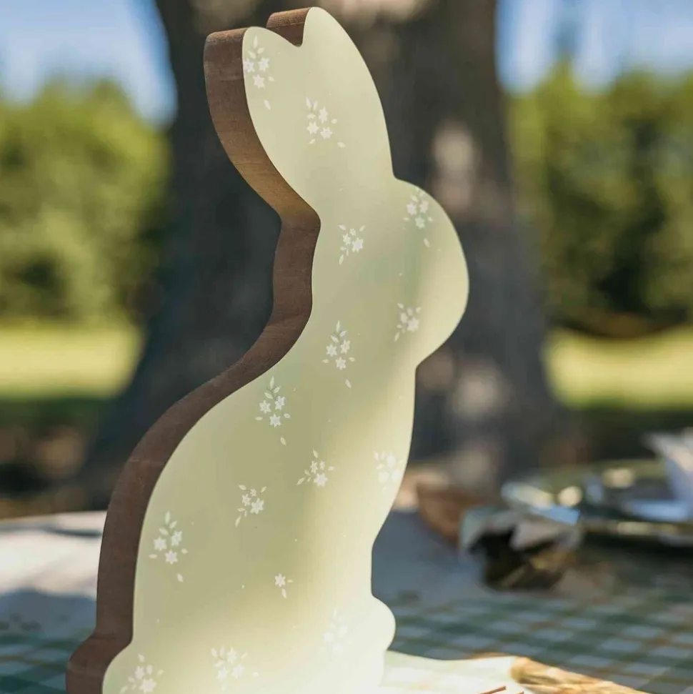 DÉCO LAPIN BOIS DOUCEUR PRINTANIÈRE 12X22.5X2CM
