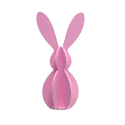 DÉCO LAPIN SILHOUETTE BOIS 12CM ROSE