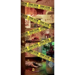 DÉCO PORTE ENTRÉE SCÈNE CRIME TISSU 80X120CM