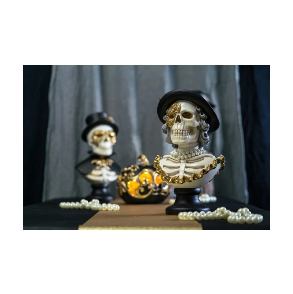 DÉCORATION BUSTE SQUELETTE FEMME RÉSINE 40.5CM