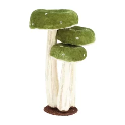 DÉCORATION 3 CHAMPIGNONS MOUSSE 19.5CM CRÈME