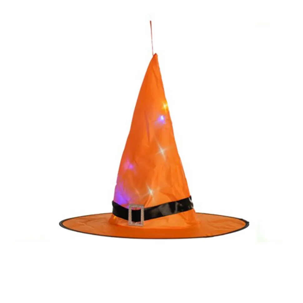 DÉCORATION CHAPEAU SORCIÈRE LUMINEUX 38CM