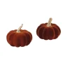 DÉCORATION CITROUILLES VELOURS 6X5CM AMBRE DORÉ